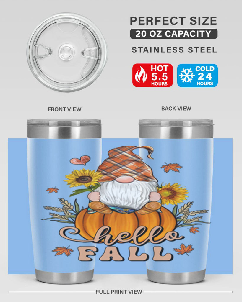 HelloFallAutumnGnome 298#- fall- Tumbler