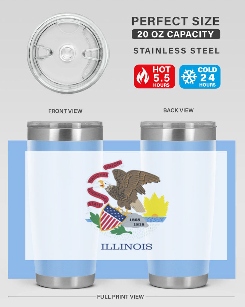 Illinois 39#- Us Flags- Tumbler