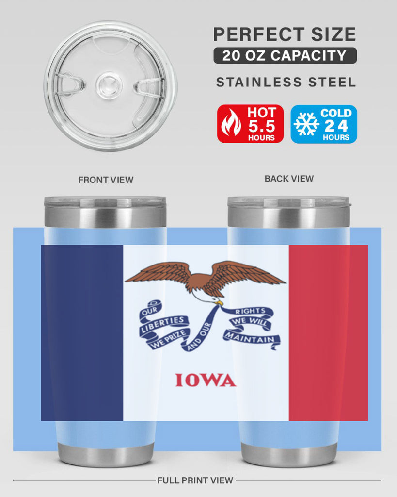 Iowa 37#- Us Flags- Tumbler