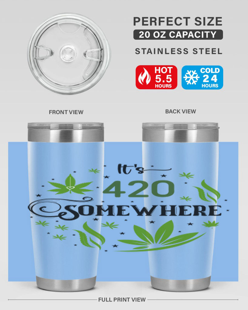 Its 420 Somewhere 156#- marijuana- Tumbler