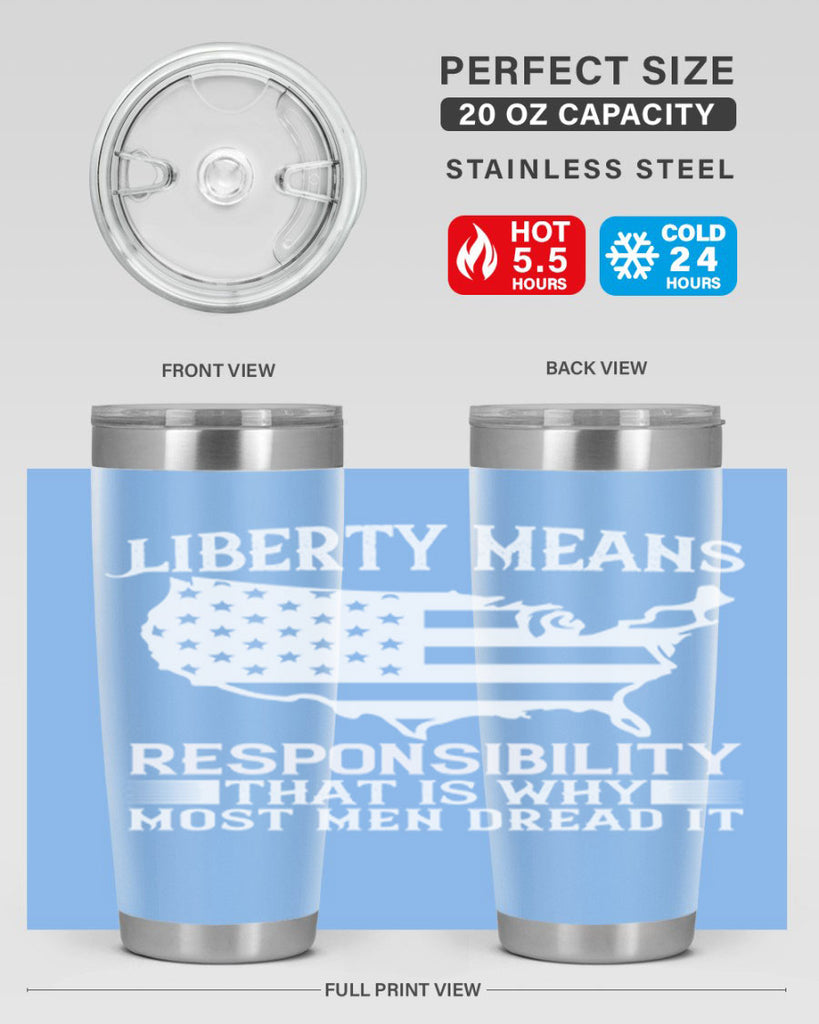 Liberty means responsibility That is why most men dread it Style 130#- Fourt Of July- Tumbler