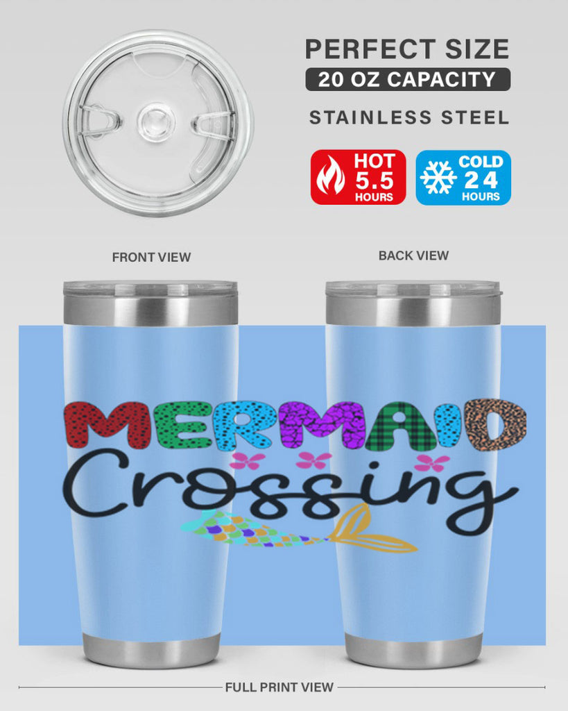 Mermaid Crossing 399#- mermaid- Tumbler