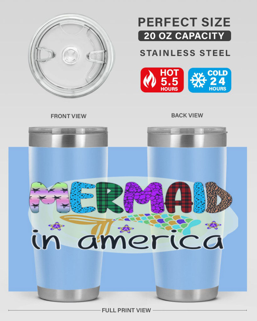 Mermaid In America 419#- mermaid- Tumbler