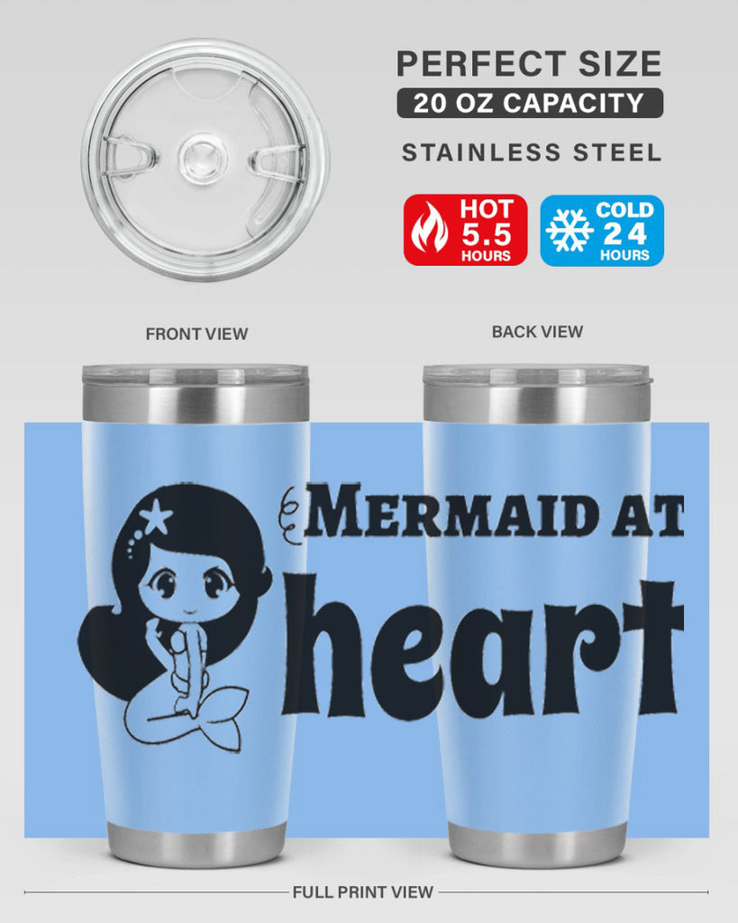 Mermaid at heart 393#- mermaid- Tumbler