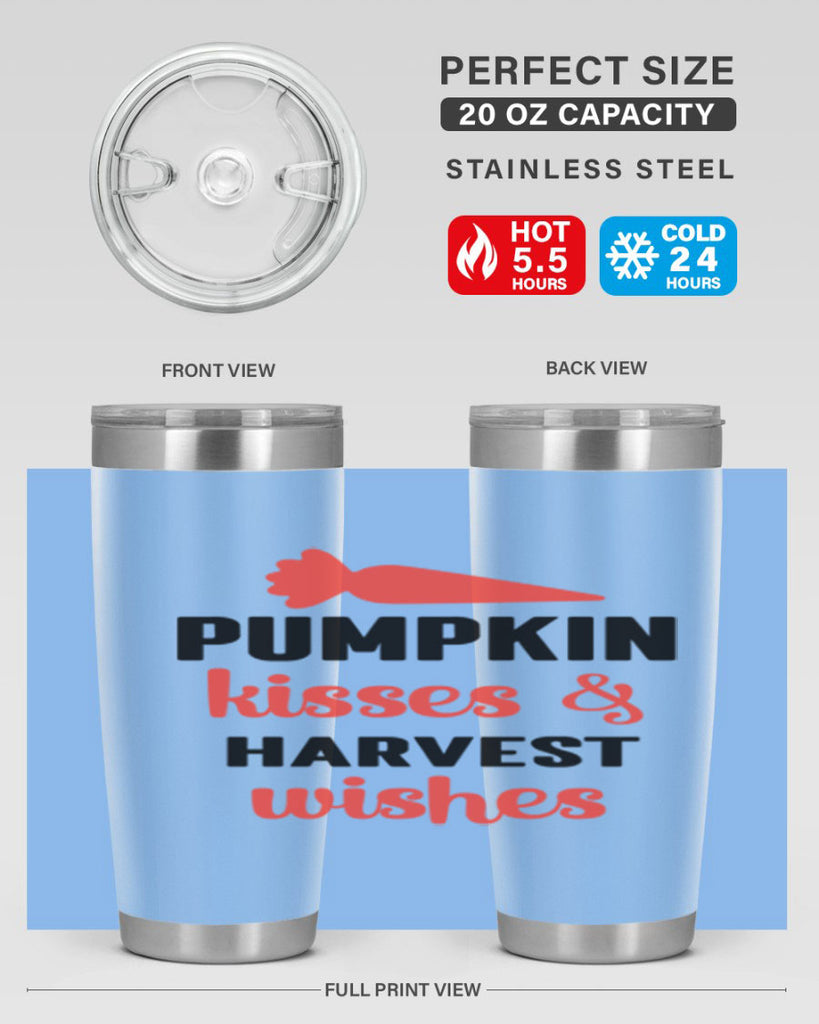 Pumpkin kisses harvest wishes 524#- fall- Tumbler