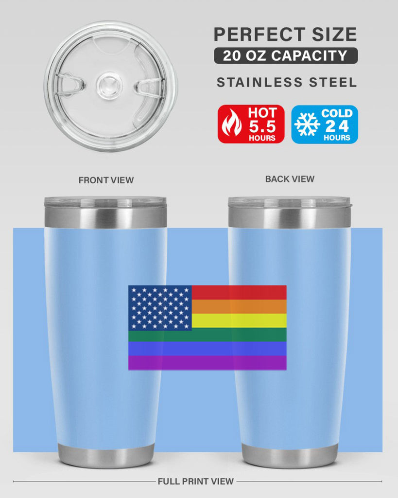 Rainbow american flag 11#- lgbt- Tumbler