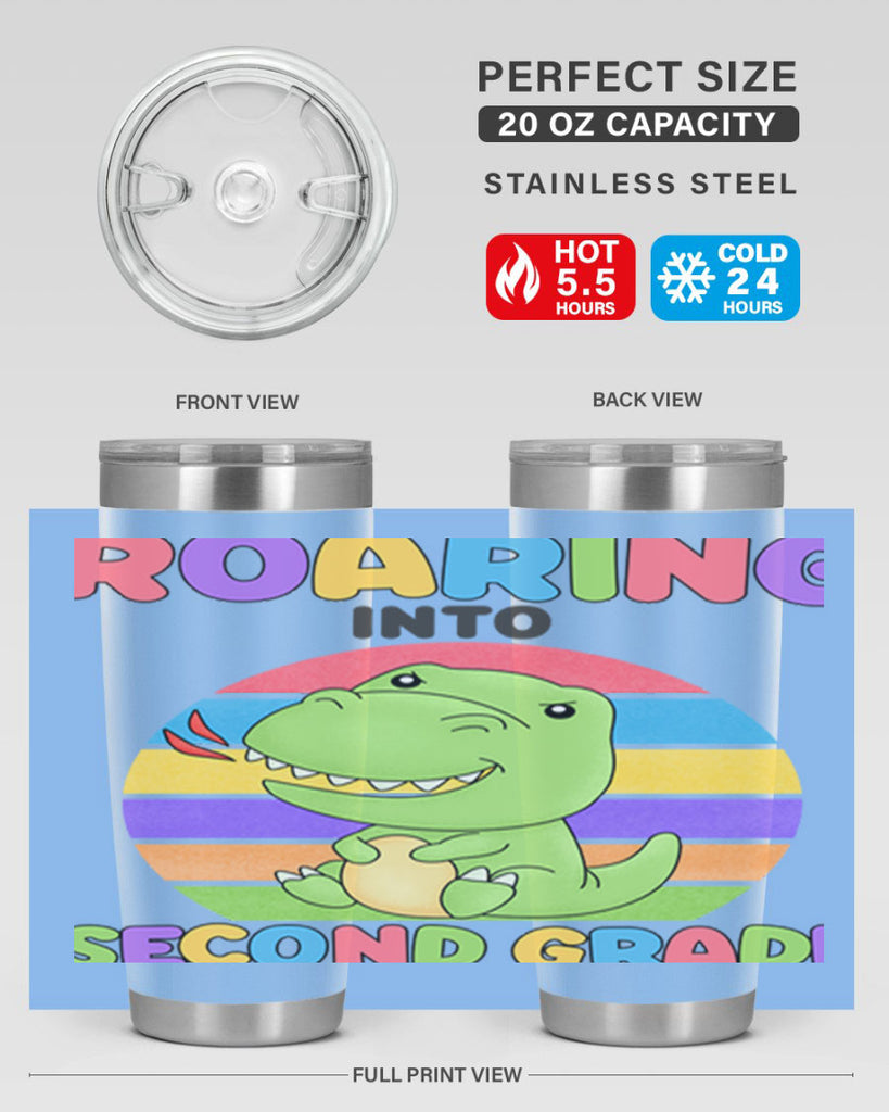 Roaring to 2nd Grade Trex 23#- second grade- Tumbler