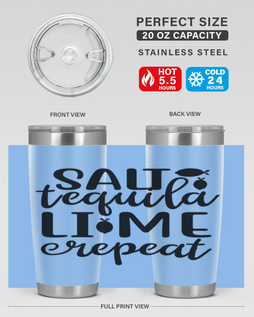 Salt tequila lime repeat 558#- mermaid- Tumbler