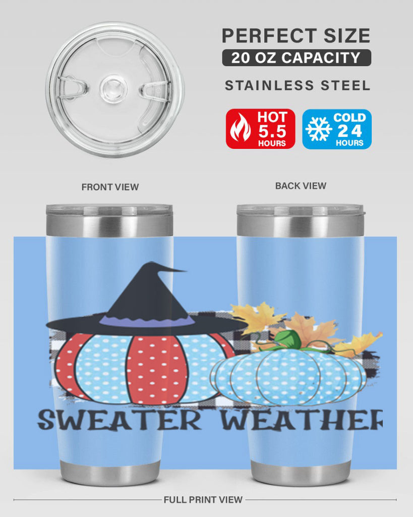 Sweater Weather Pumpkin Gnome 586#- fall- Tumbler