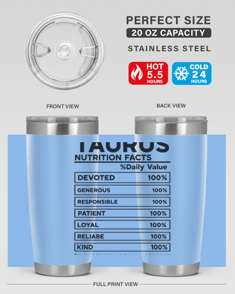 Taurus Nutrition Facts 490#- zodiac- Tumbler