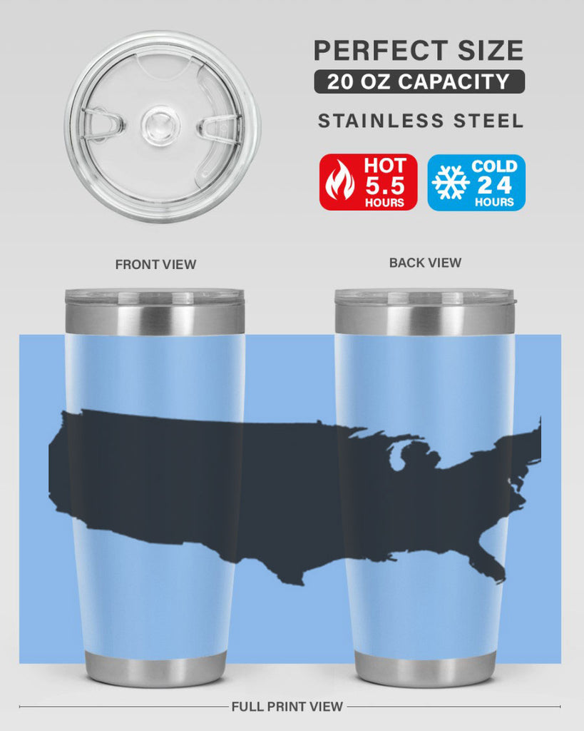 USA Solid Map Style 76#- Fourt Of July- Tumbler