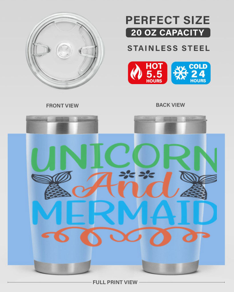 Unicorn And Mermaid 659#- mermaid- Tumbler