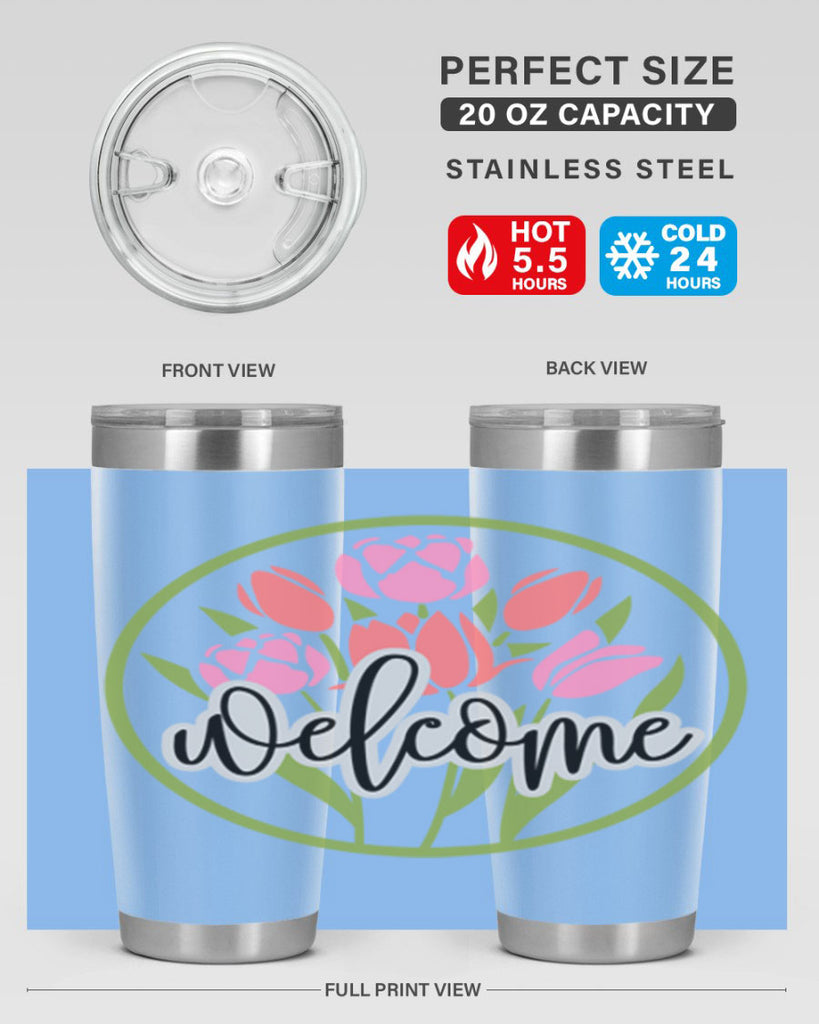 Welcome flowers bouquet571#- spring- Tumbler
