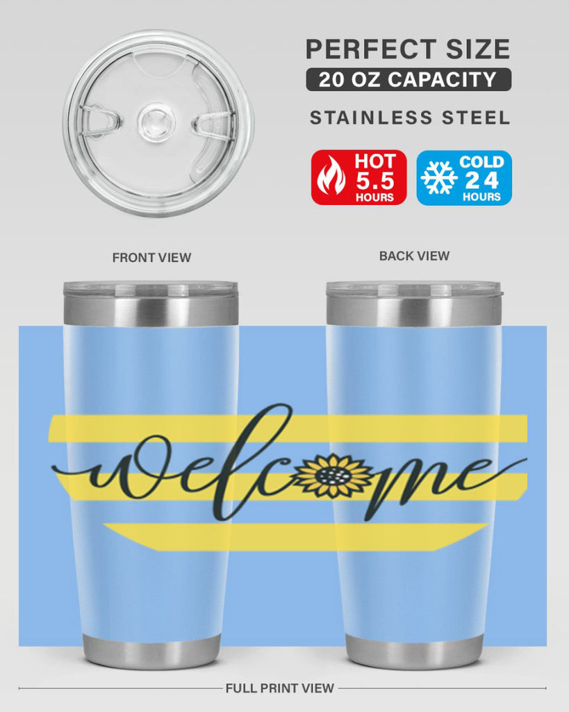 Welcome with sunflower592#- spring- Tumbler