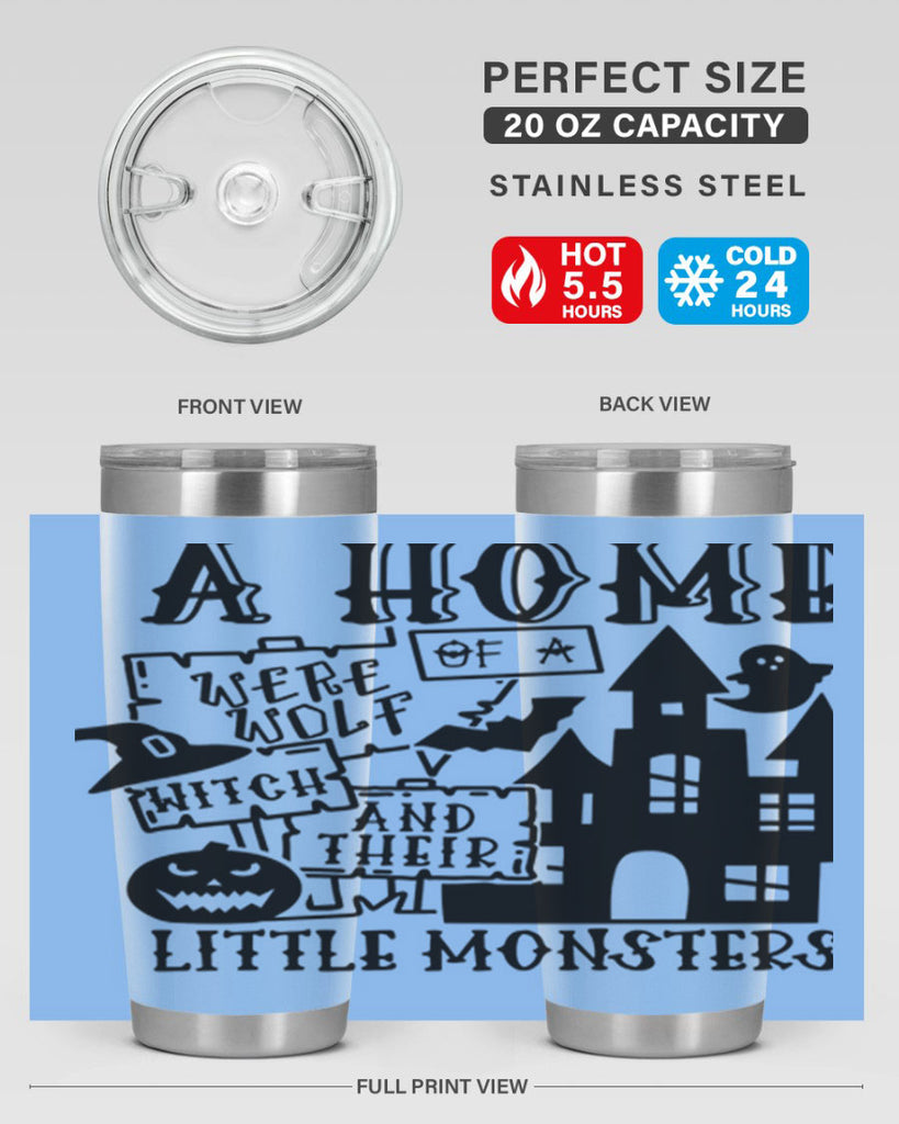 a home of a were wolf witch and their little monsters 96#- halloween- Tumbler