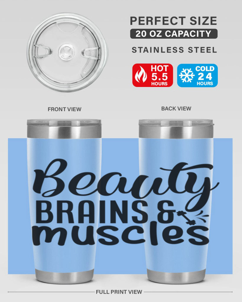 beauty brains muscles 51#- gym- Tumbler