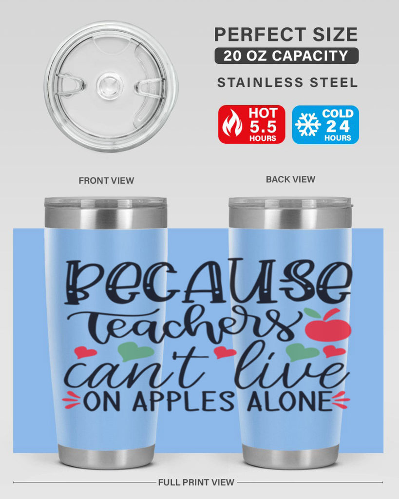 because teachers cant live on apples alone Style 192#- teacher- tumbler