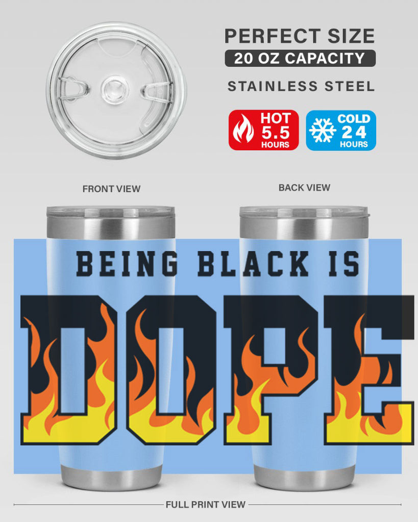 being black is dope flames 256#- black words phrases- Cotton Tank