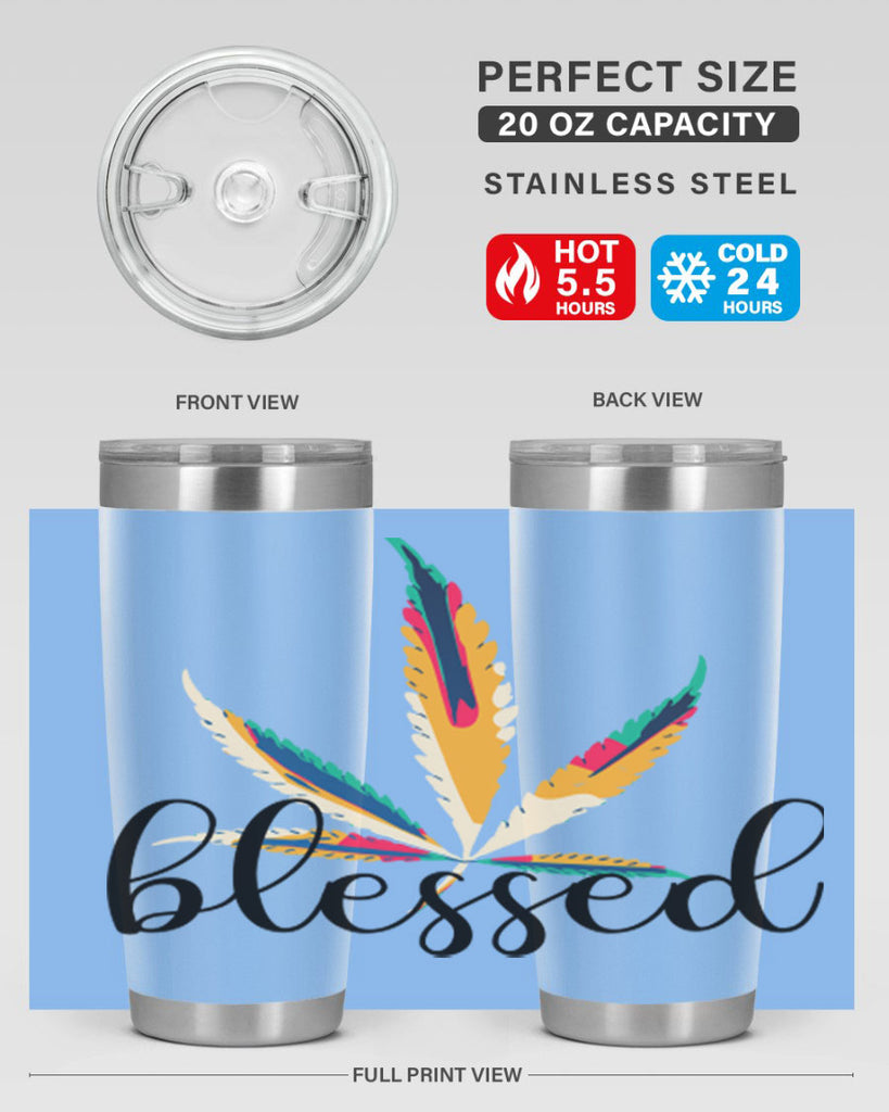 blessed colorful 19#- marijuana- Tumbler