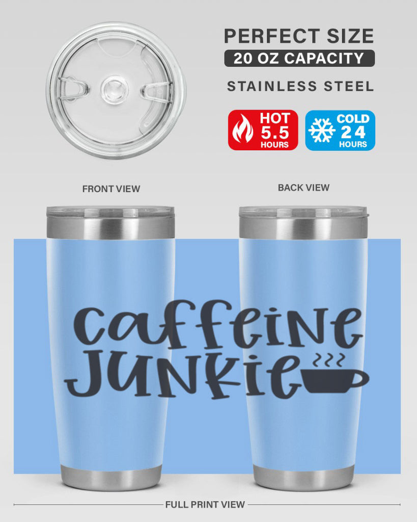 caffeine junkie 412#- mom- Tumbler