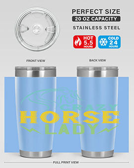 crazy horse lady Style 10#- horse- Tumbler