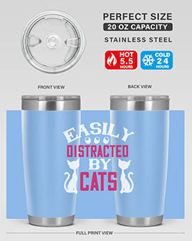 easily distracted by cats Style 46#- cat- Tumbler