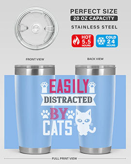 easily distracted by cats Style 47#- cat- Tumbler