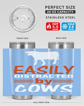 easily distracted by cows Style 4#- cow- Tumbler