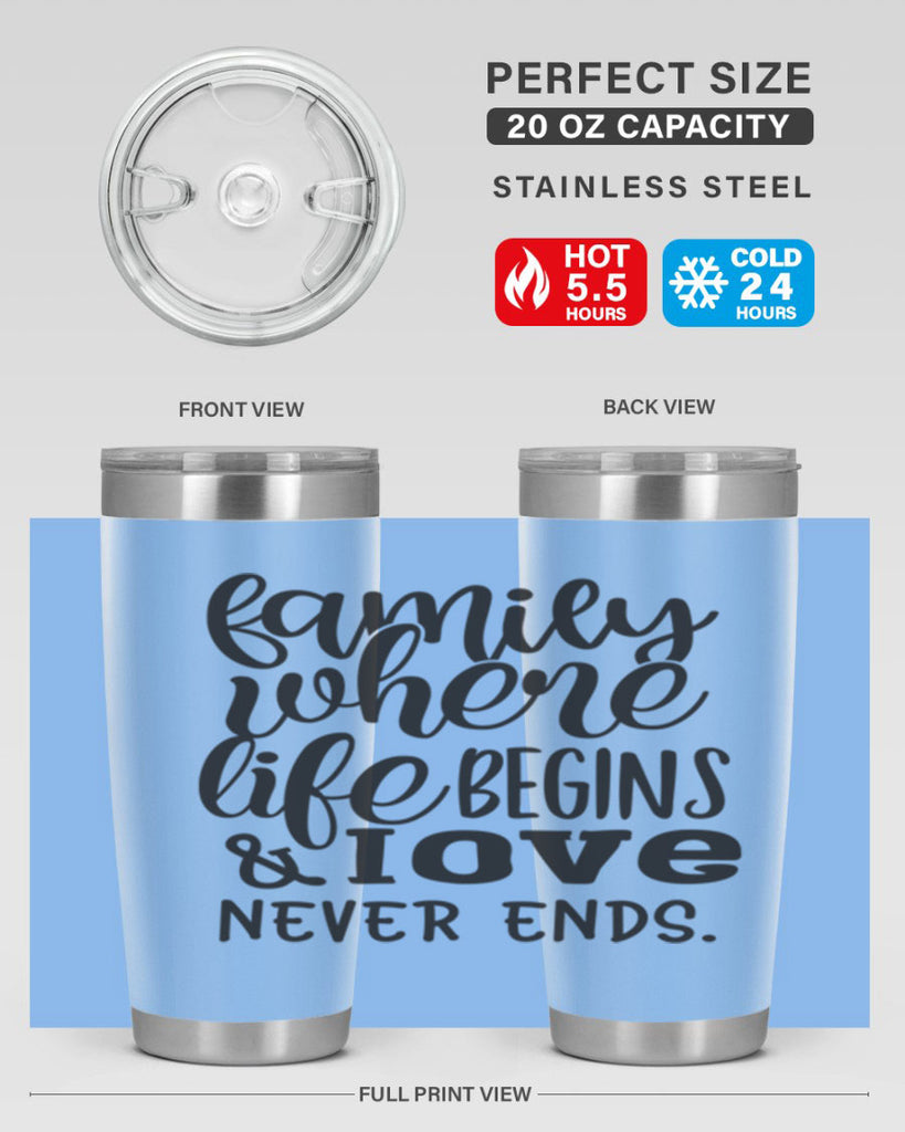 family where life begins love never ends 34#- family- Tumbler