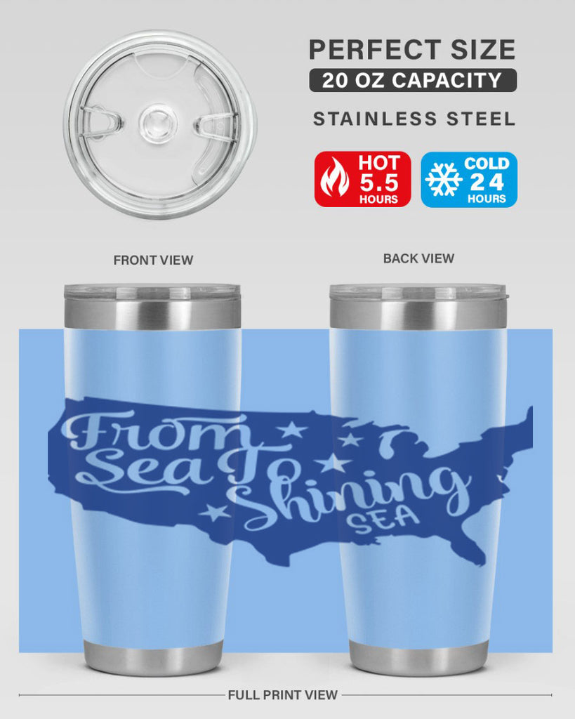 from sea to shining sea Style 52#- Fourt Of July- Tumbler