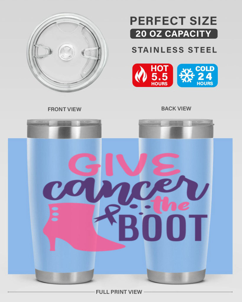 give cancer the boot Style 1#- breast cancer- Tumbler