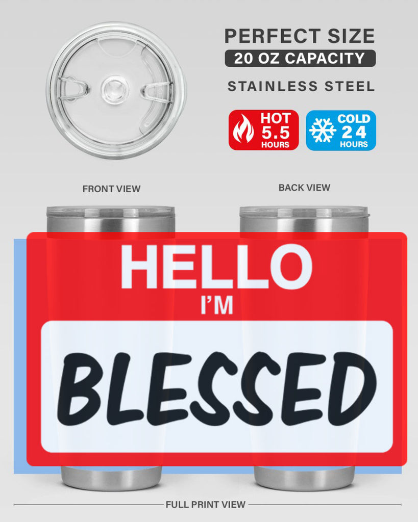 hello im blessed 133#- black words phrases- Cotton Tank