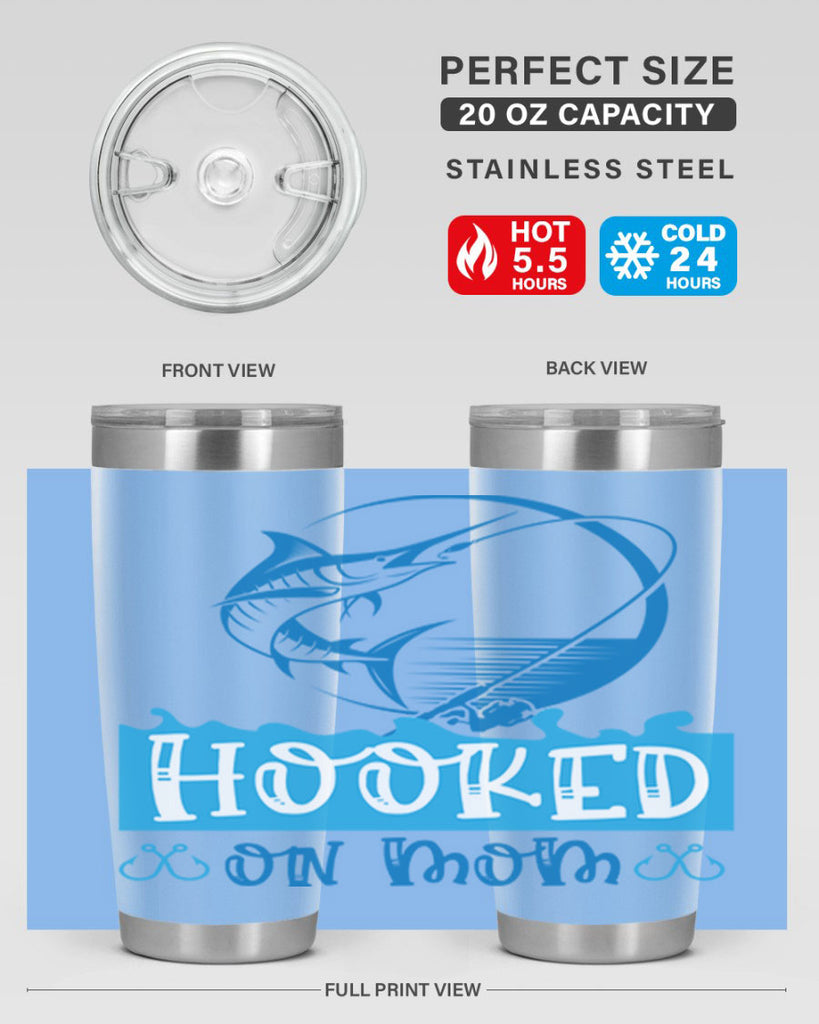 hooked on mom 217#- fishing- Tumbler