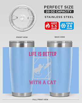 life is better with a cat Style 63#- cat- Tumbler