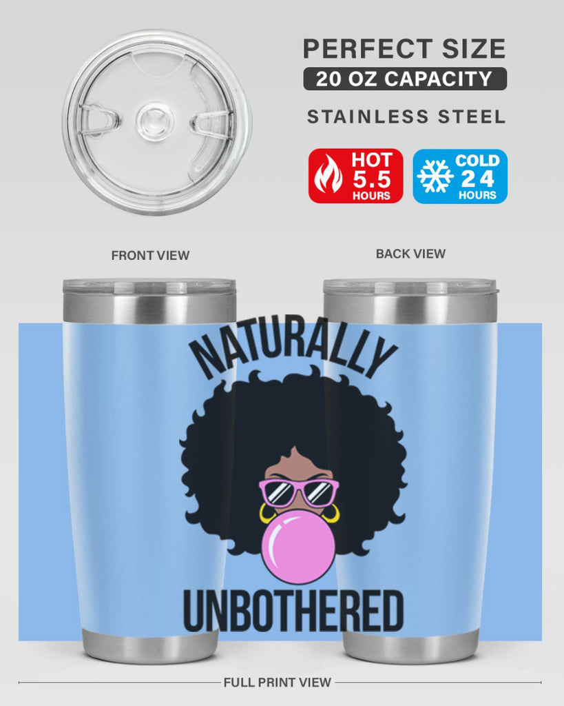 naturally unbothered afro woman 64#- black words phrases- Cotton Tank