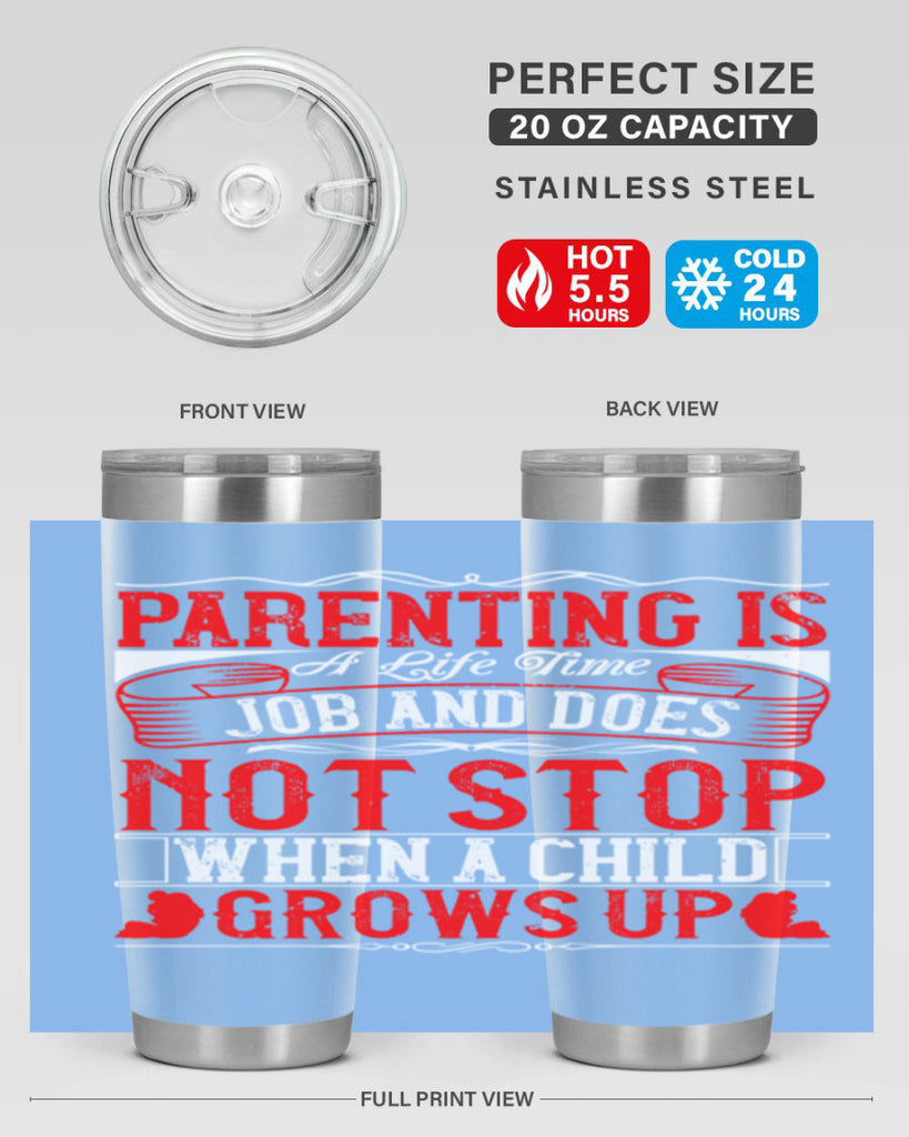 parenting is a life time job and does not stop when a child grows up 29#- Parents Day- Tumbler