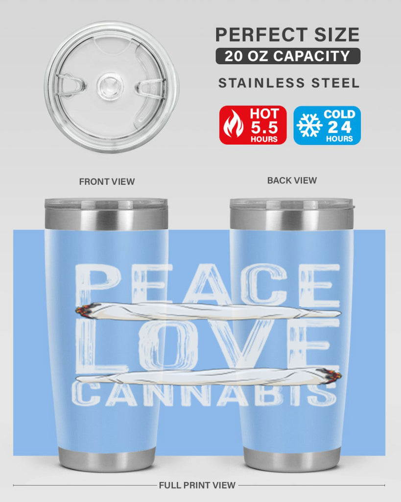 peace love cannabis 216#- marijuana- Tumbler