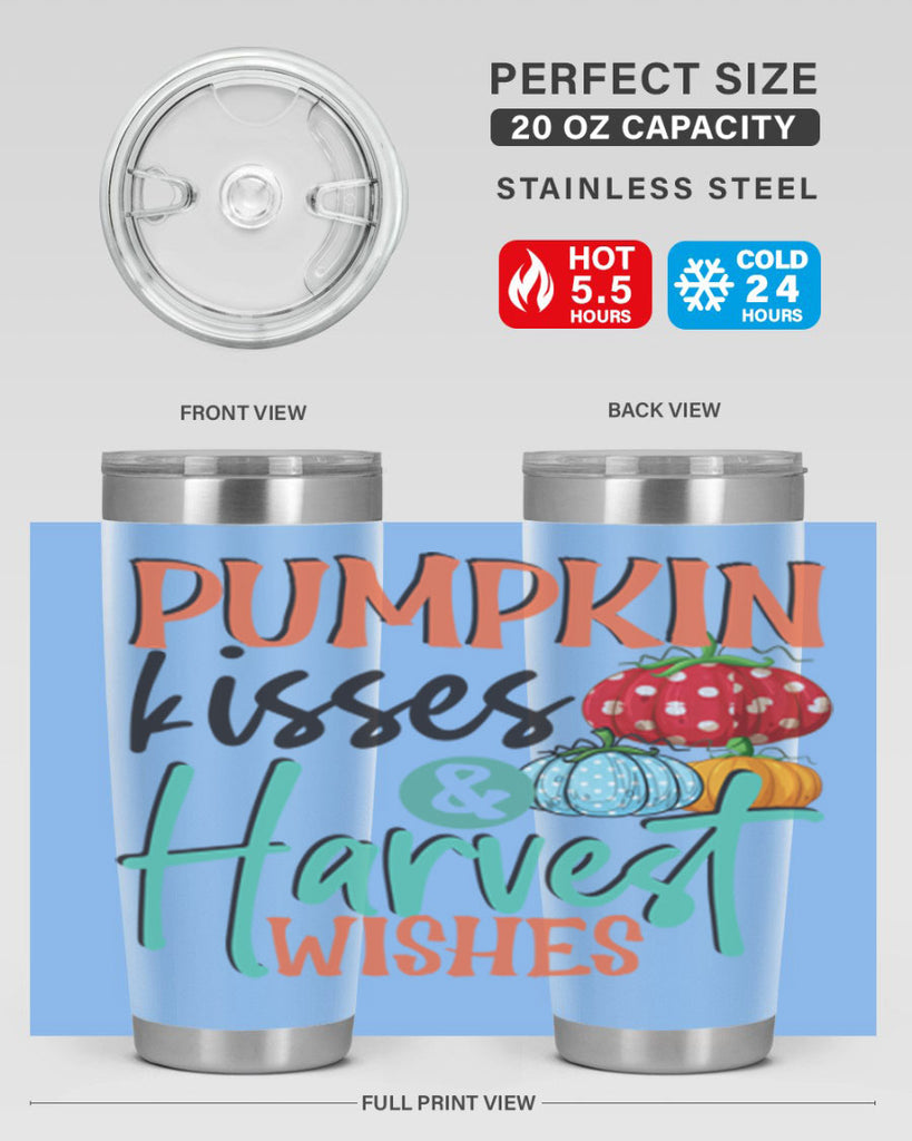 pumpkin kisses harvest wishes 526#- fall- Tumbler