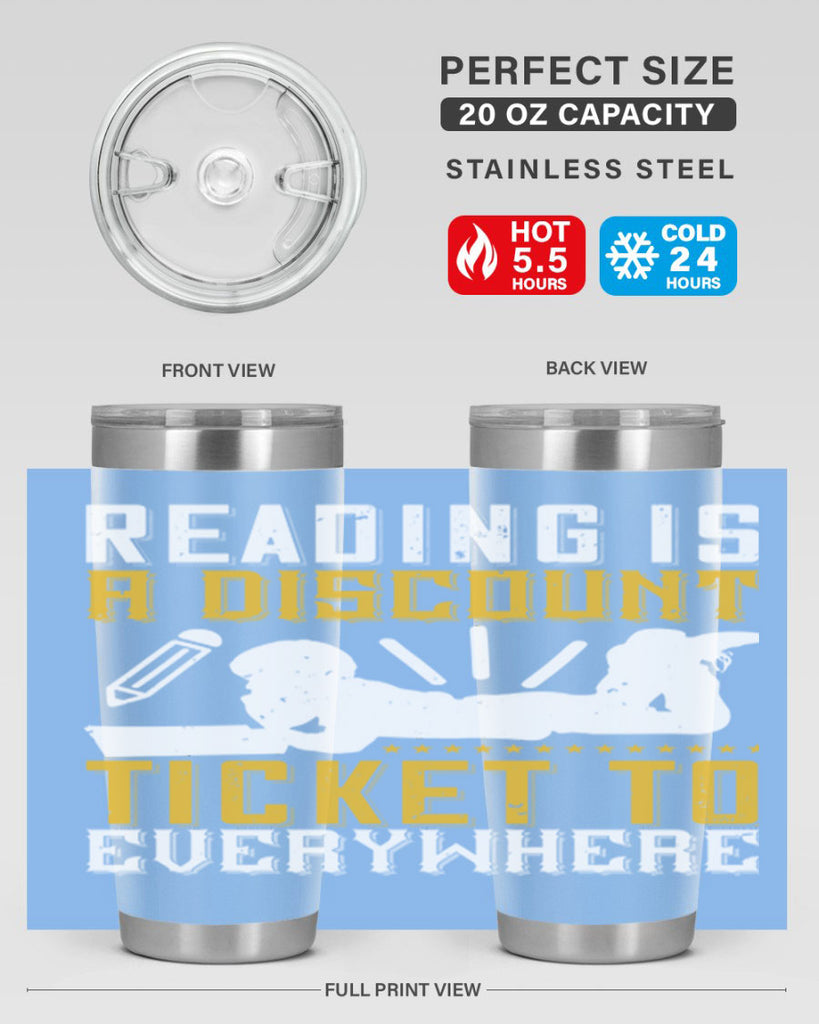 reading is a discount ticket to everywhere 16#- reading- Tumbler