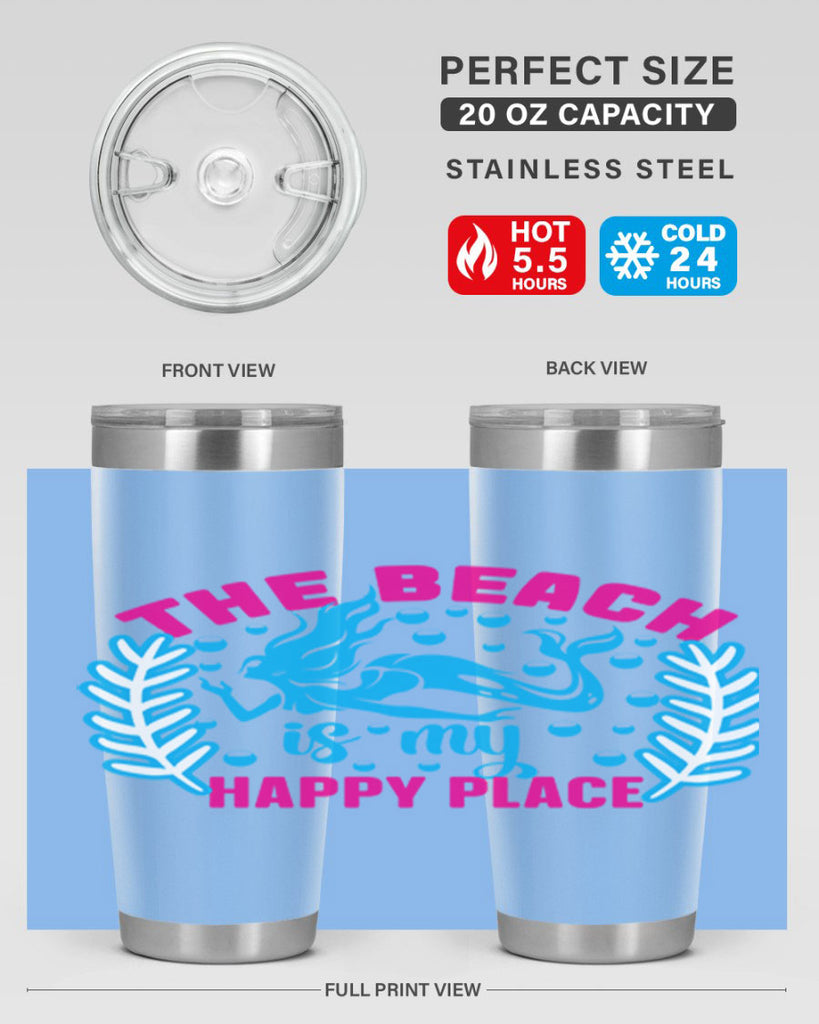 the beach is my happy place 626#- mermaid- Tumbler