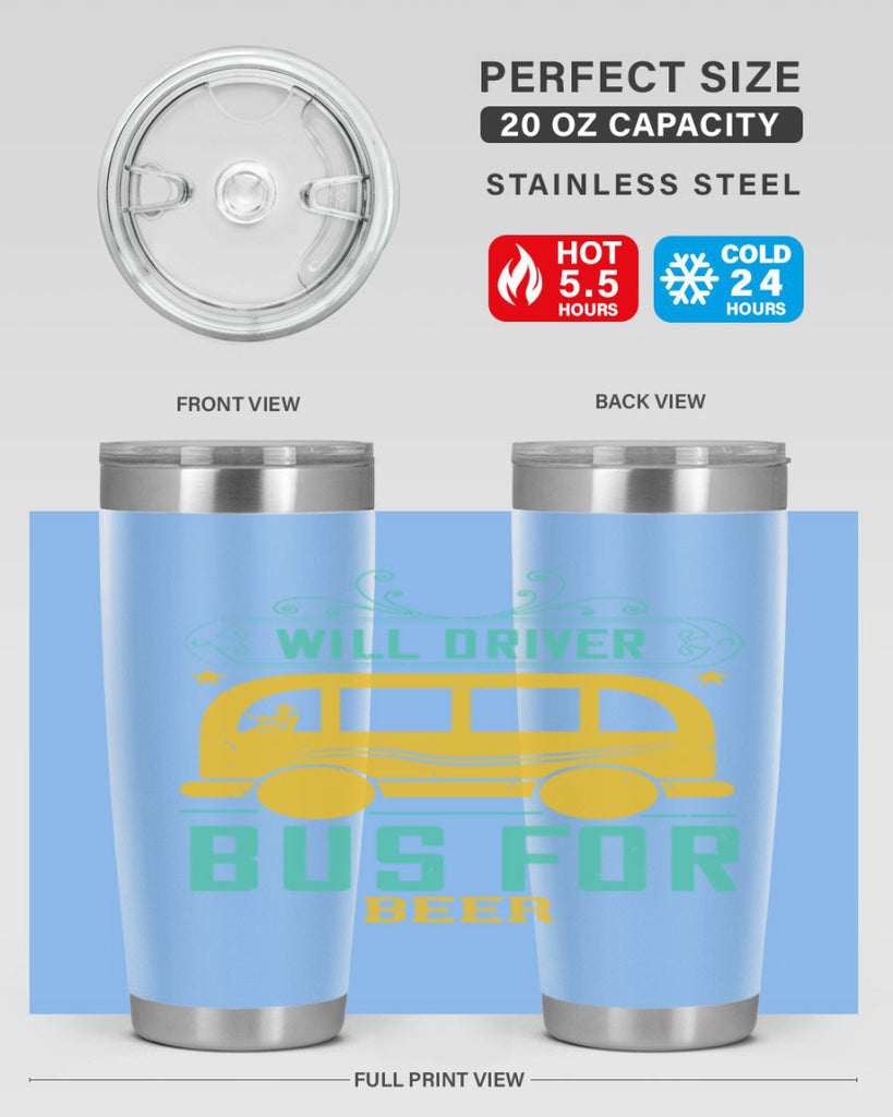 will driver bus for beer Style 6#- bus driver- tumbler