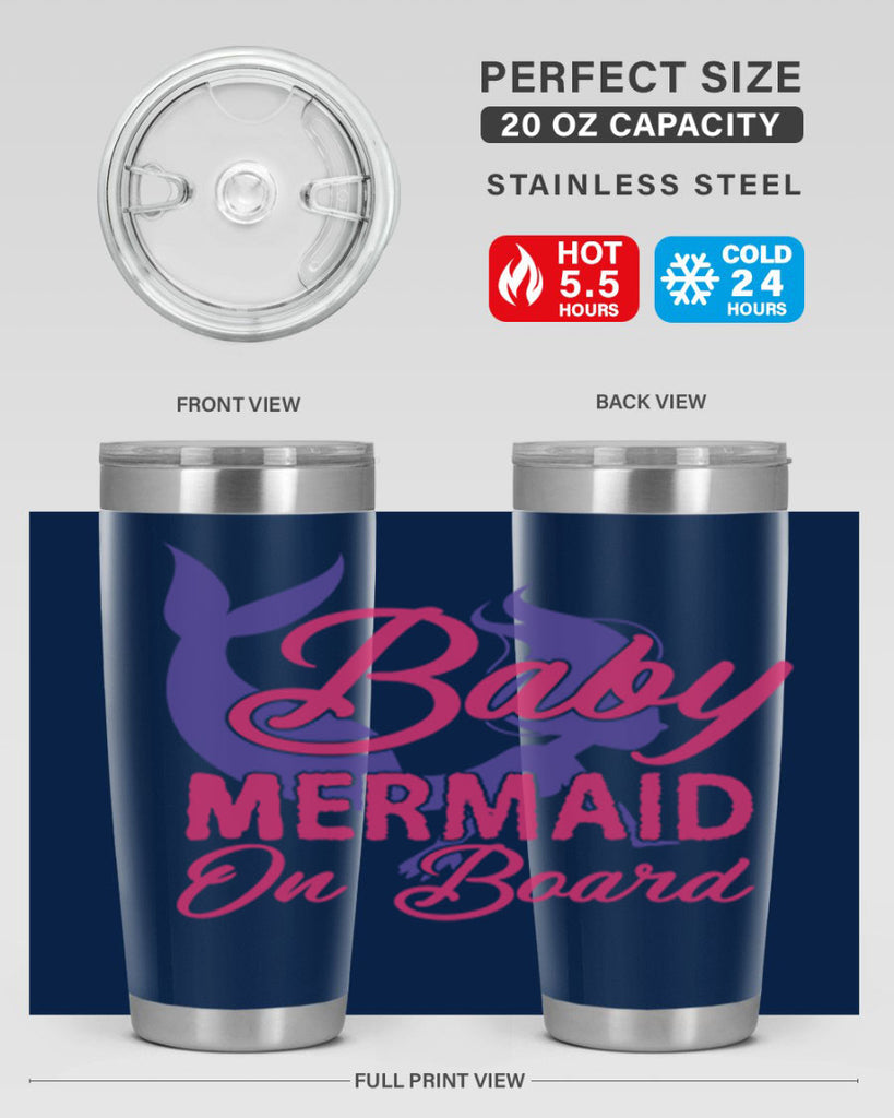 Baby Mermaid On Board 24#- mermaid- Tumbler