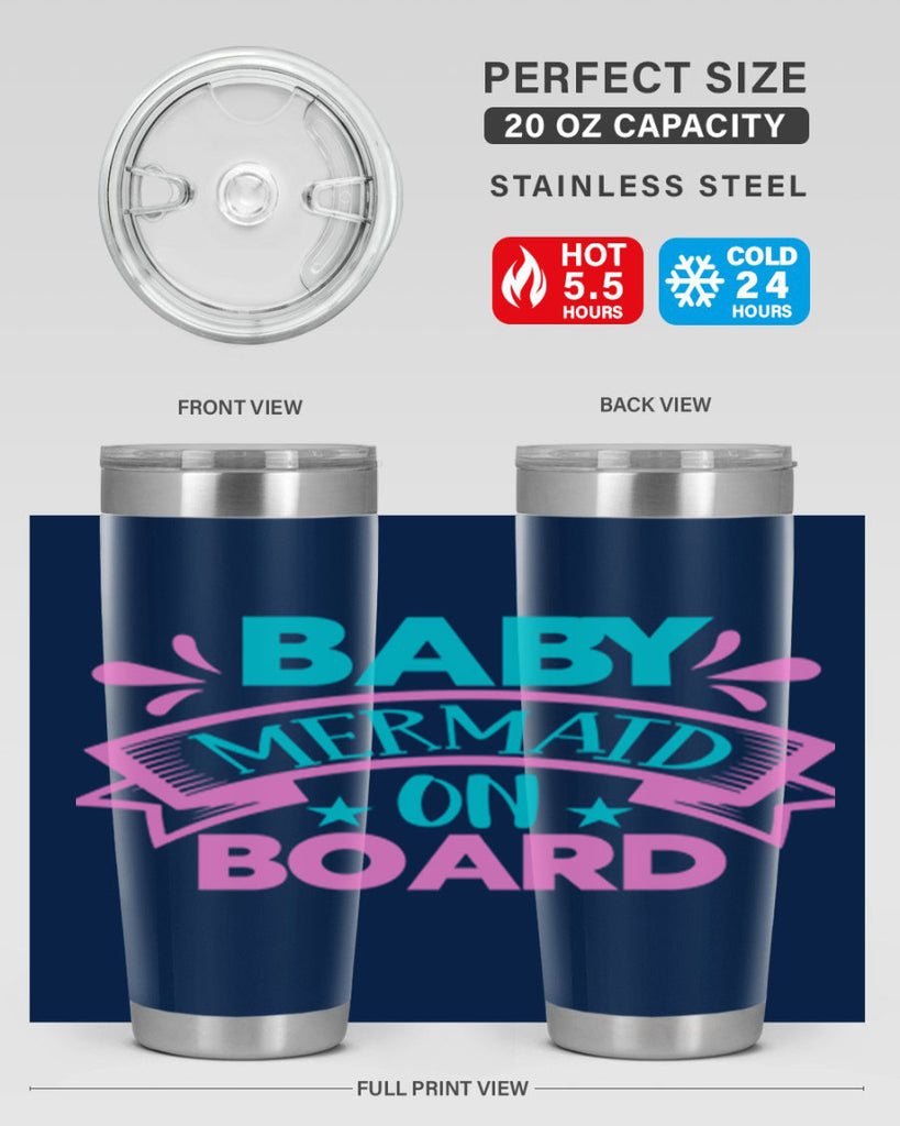 Baby Mermaid On Board 27#- mermaid- Tumbler