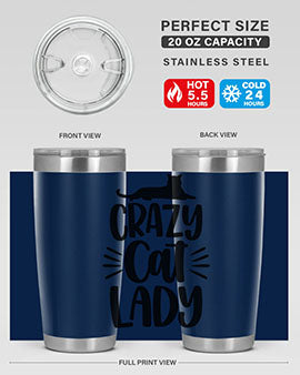 Crazy Cat Lady Style 92#- cat- Tumbler
