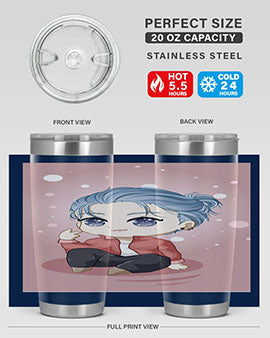 Cute little boy silver hair 78#- anime- Tumbler