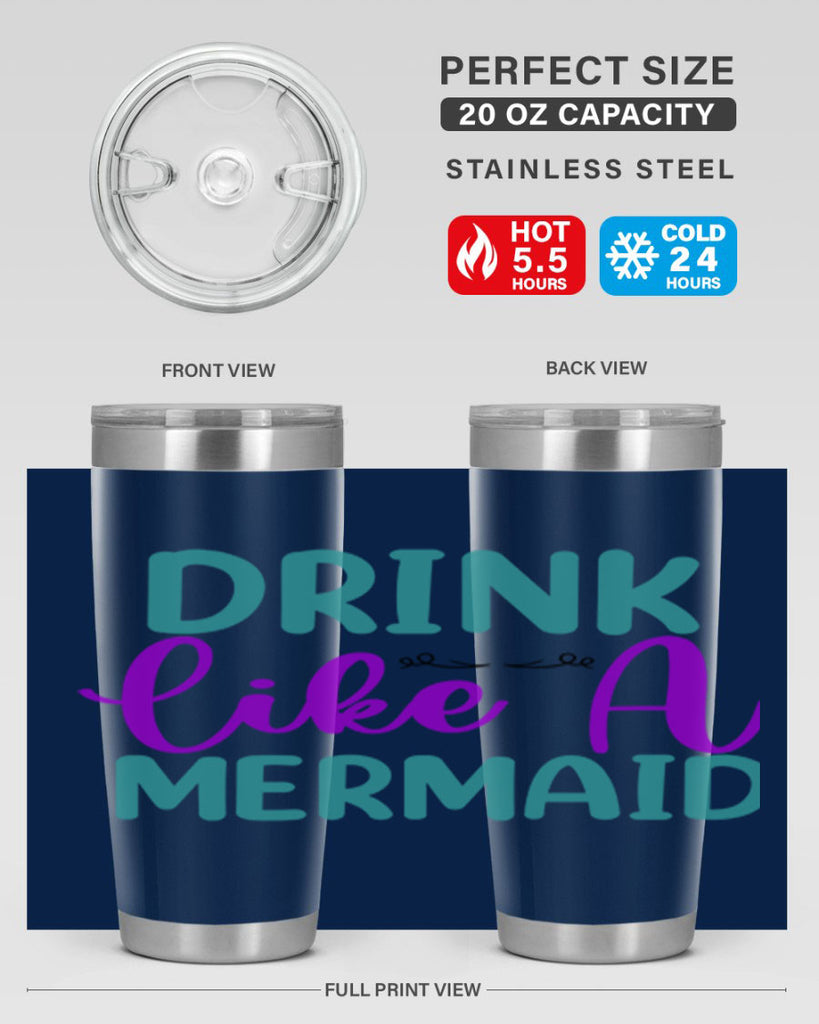 Drink Like A Mermaid 139#- mermaid- Tumbler