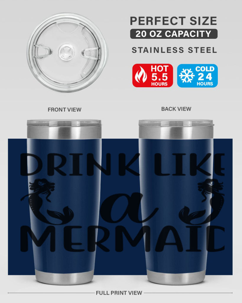 Drink like a mermaid 148#- mermaid- Tumbler