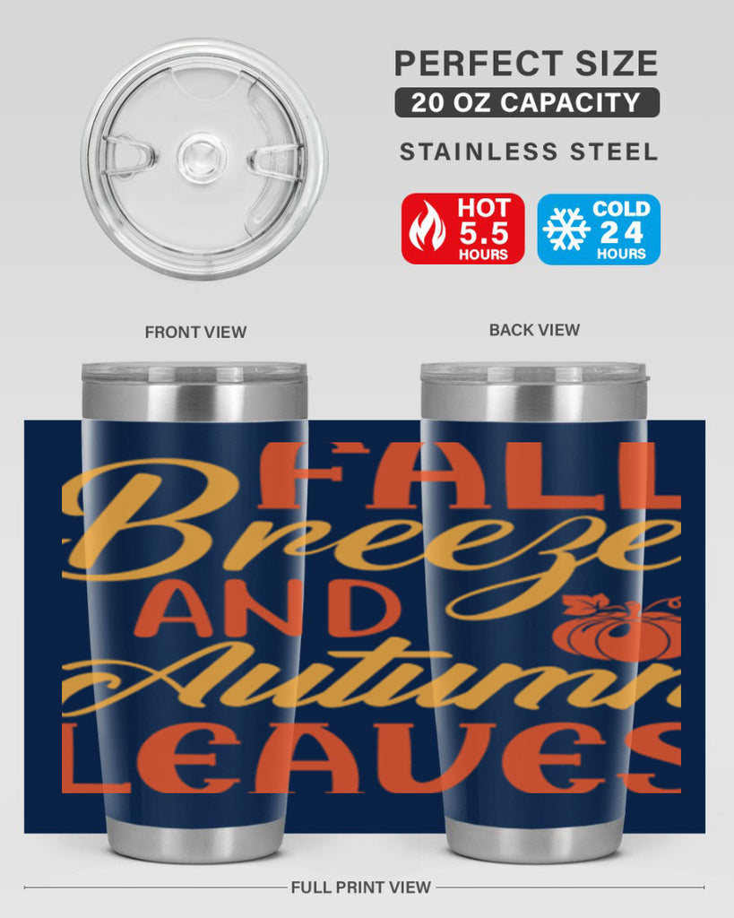 Fall Breeze and Autumn Leaves 92#- fall- Tumbler