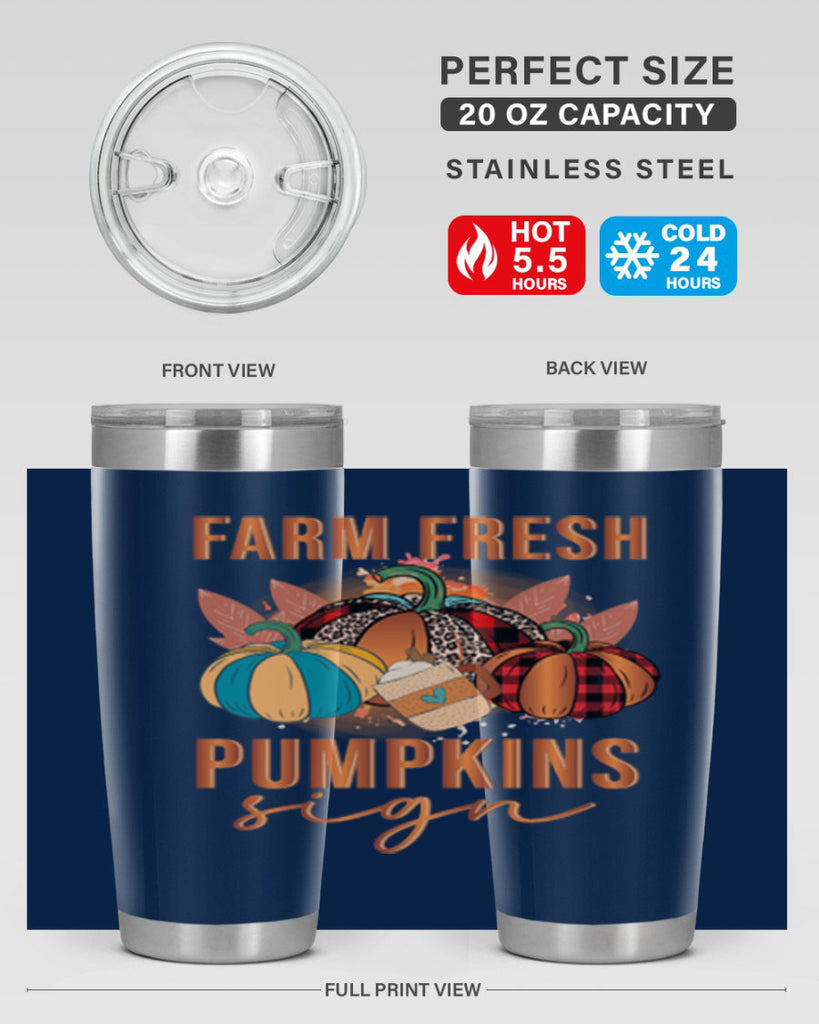 Farm Fresh Pumpkins Sign 175#- fall- Tumbler