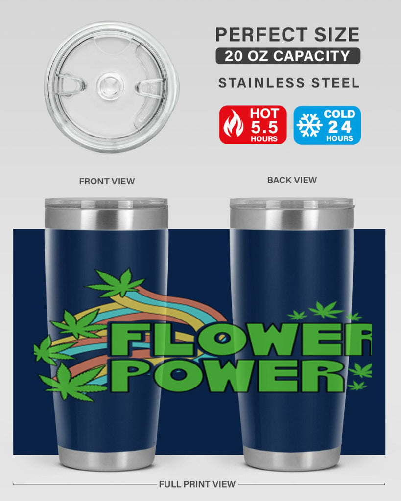 Flower Power Cannabis leaf 86#- marijuana- Tumbler